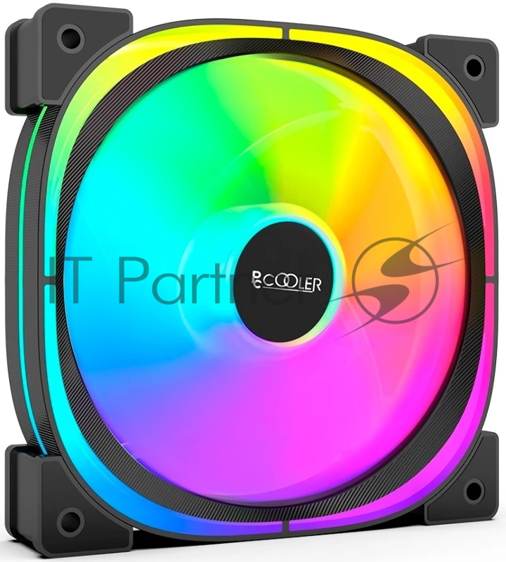 Кулер для корпуса Case Cooler PCCooler EF 120 ARGB BK 3 IN 1 (120x120x25mm, 4-pin PWM, ARGB, 37.98CFM, 25.7dBA, 1500RPM, Black, 3pcs)