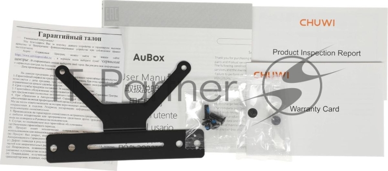 Мини ПК Chuwi AuBox Core i9 13900HK (2.6) 16Gb SSD512Gb Iris Xe Windows 11 Pro 2x2.5GbitEth WiFi BT 120W серебристый/черный