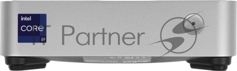 Мини ПК Chuwi AuBox Core i9 13900HK (2.6) 16Gb SSD512Gb Iris Xe Windows 11 Pro 2x2.5GbitEth WiFi BT 120W серебристый/черный