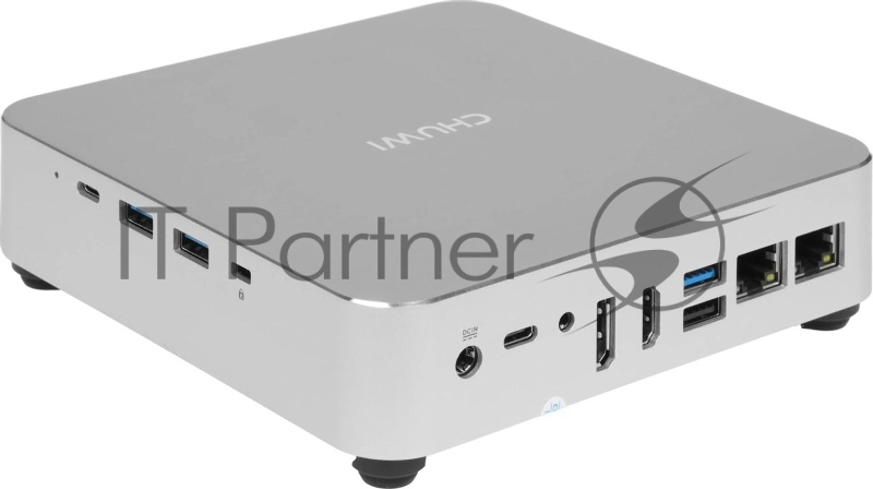 Мини ПК Chuwi AuBox Core i9 13900HK (2.6) 16Gb SSD512Gb Iris Xe Windows 11 Pro 2x2.5GbitEth WiFi BT 120W серебристый/черный