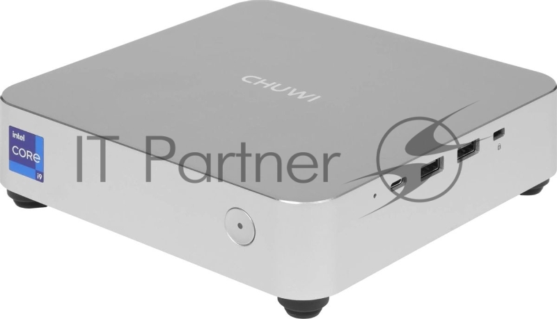 Мини ПК Chuwi AuBox Core i9 13900HK (2.6) 16Gb SSD512Gb Iris Xe Windows 11 Pro 2x2.5GbitEth WiFi BT 120W серебристый/черный