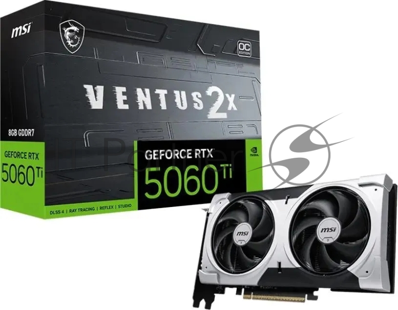 Видеокарта MSI RTX5060Ti 8G VENTUS 2X OC PLUS GeForce RTX5060TI 8Gb 128bit GDDR7 2617/28000 HDMIx1 DPx3 HDCP Ret