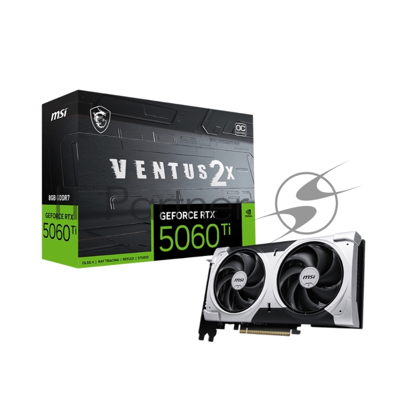 Видеокарта MSI RTX5060Ti 8G VENTUS 2X OC PLUS GeForce RTX5060TI 8Gb 128bit GDDR7 2617/28000 HDMIx1 DPx3 HDCP Ret