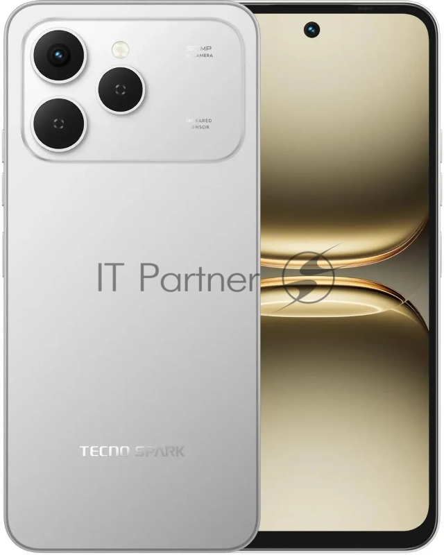 Смартфон Tecno Spark 40 256Gb 8Gb серый моноблок 3G 4G 2Sim 6.67 720x1600 Android 15 50Mpix 802.11 a/b/g/n/ac/ax NFC GPS GSM900/1800 GSM1900 Protect FM microSD max1024Gb