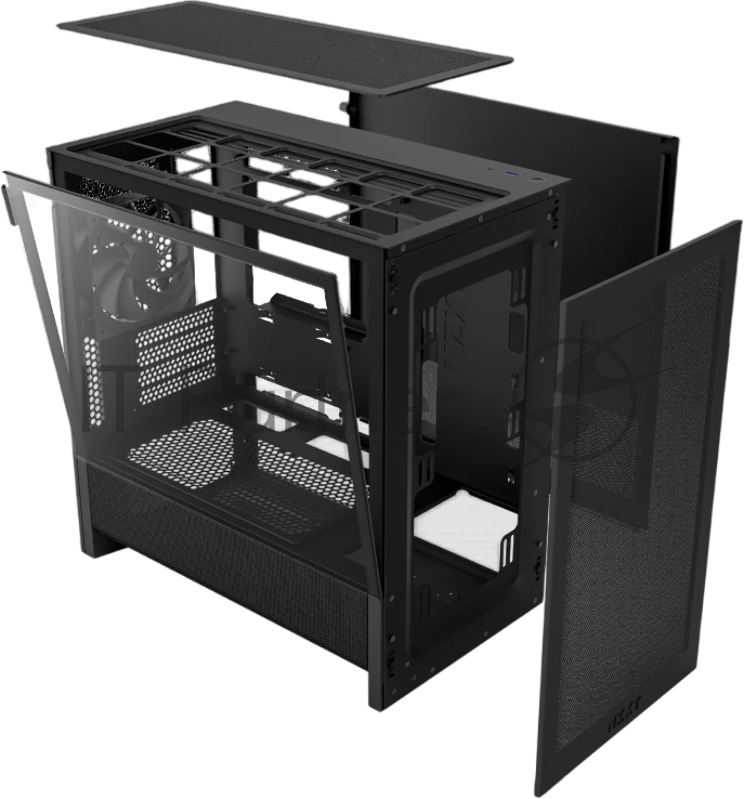 Корпус без блока питания/ Case NZXT H3 Flow (2025), Midi-Tower, TG, 1x120mm, 1xUSB-A 3.2 + 1xUSB-C 3.2, mATX, mITX Black