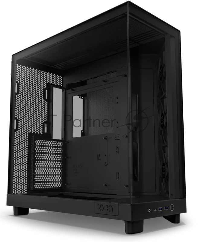 Корпус без блока питания/ Case NZXT H6 Flow, Midi-Tower, TG, 3x120mm, 2xUSB-A 3.2 + 1xUSB-C 3.2, ATX, mATX, mITX Black