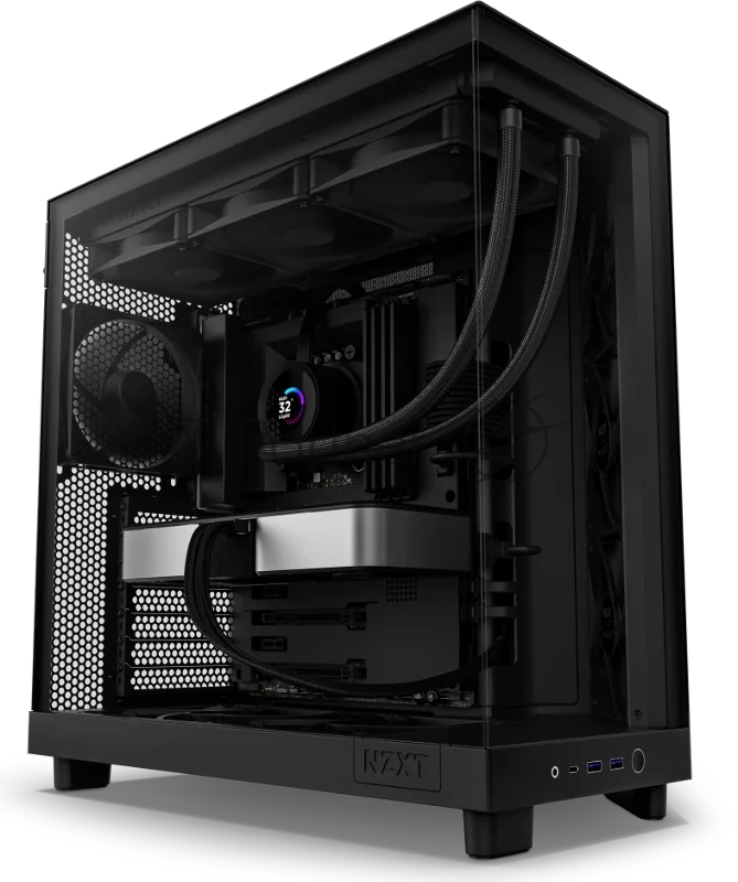 Корпус без блока питания/ Case NZXT H6 Flow, Midi-Tower, TG, 3x120mm, 2xUSB-A 3.2 + 1xUSB-C 3.2, ATX, mATX, mITX Black