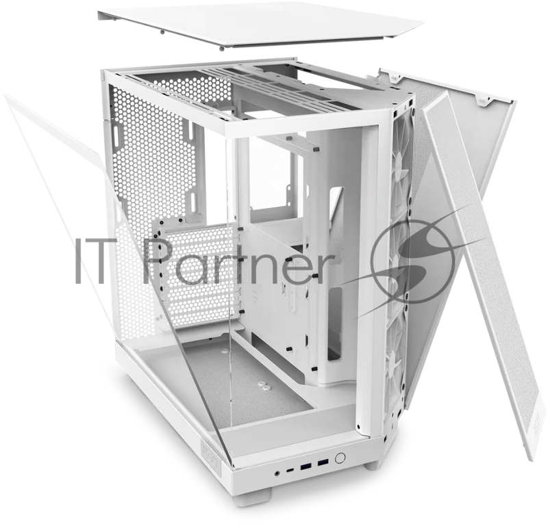 Корпус без блока питания/ Case NZXT H6 Flow, Midi-Tower, TG, 3x120mm, 2xUSB-A 3.2 + 1xUSB-C 3.2, ATX, mATX, mITX White
