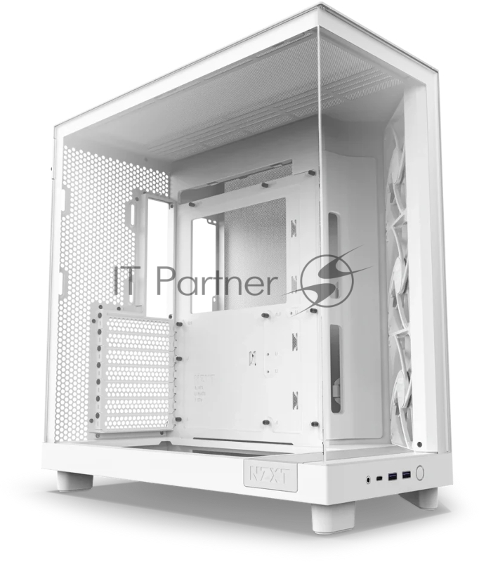 Корпус без блока питания/ Case NZXT H6 Flow, Midi-Tower, TG, 3x120mm, 2xUSB-A 3.2 + 1xUSB-C 3.2, ATX, mATX, mITX White