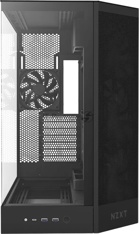 Корпус без блока питания/ Case NZXT H9 Flow RGB (2025), Midi-Tower, TG, 3x140mm RGB + 1x120mm, 2xUSB-A 3.2 + 1xUSB-C 3.2, E-ATX, ATX, mATX, mITX Black