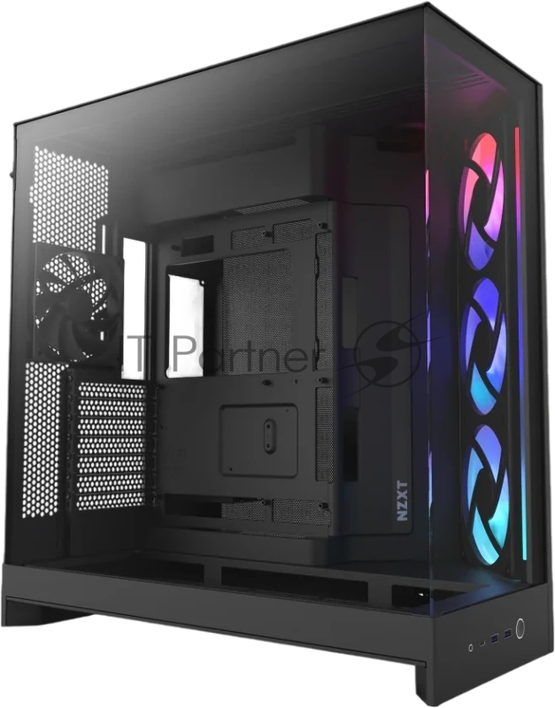 Корпус без блока питания/ Case NZXT H9 Flow RGB (2025), Midi-Tower, TG, 3x140mm RGB + 1x120mm, 2xUSB-A 3.2 + 1xUSB-C 3.2, E-ATX, ATX, mATX, mITX Black