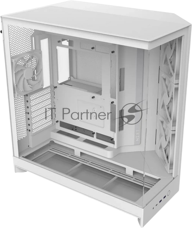 Корпус без блока питания/ Case NZXT H9 Flow RGB (2025), Midi-Tower, TG, 3x140mm RGB + 1x120mm, 2xUSB-A 3.2 + 1xUSB-C 3.2, E-ATX, ATX, mATX, mITX White