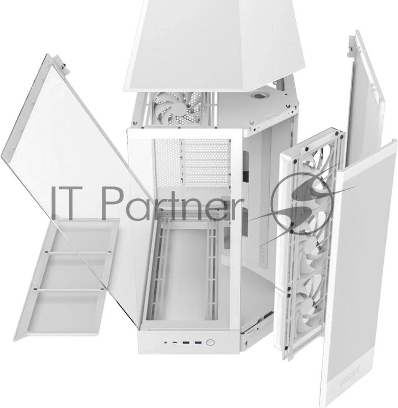 Корпус без блока питания/ Case NZXT H9 Flow RGB+ (2025), Midi-Tower, TG, 6x140mm RGB + 1x120mm RGB, 2xUSB-A 3.2 + 1xUSB-C 3.2, E-ATX, ATX, mATX, mITX White