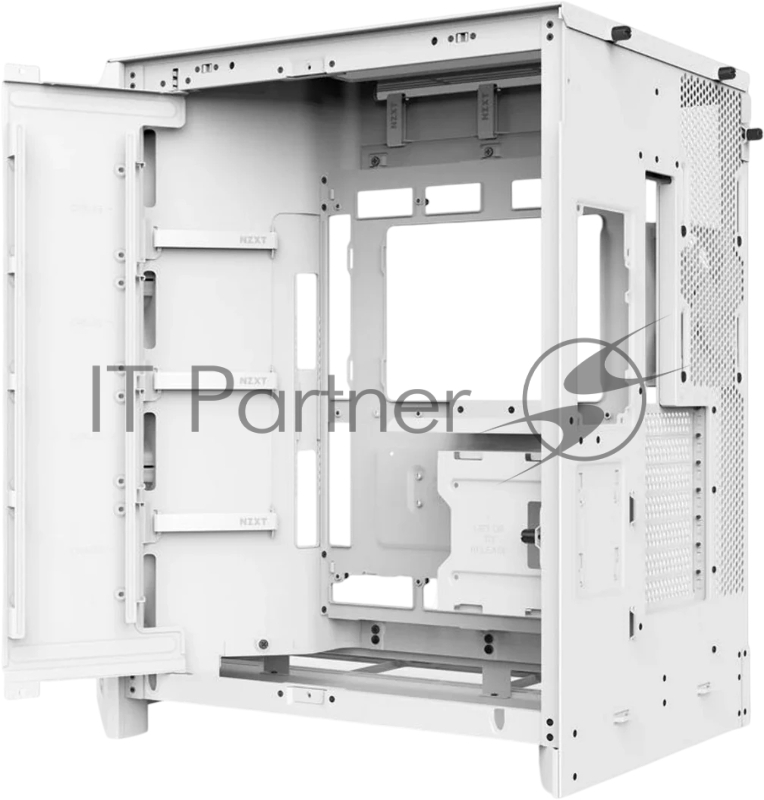 Корпус без блока питания/ Case NZXT H9 Flow RGB+ (2025), Midi-Tower, TG, 6x140mm RGB + 1x120mm RGB, 2xUSB-A 3.2 + 1xUSB-C 3.2, E-ATX, ATX, mATX, mITX White