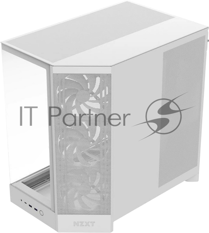 Корпус без блока питания/ Case NZXT H9 Flow RGB+ (2025), Midi-Tower, TG, 6x140mm RGB + 1x120mm RGB, 2xUSB-A 3.2 + 1xUSB-C 3.2, E-ATX, ATX, mATX, mITX White