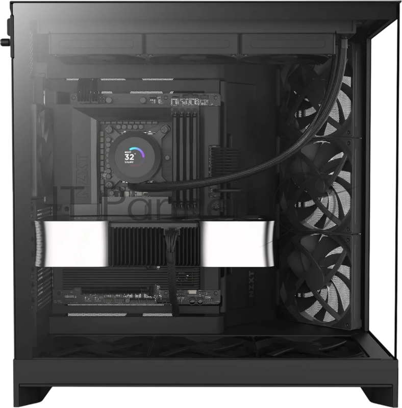 Корпус без блока питания/ Case NZXT H9 Flow (2025), Midi-Tower, TG, 3x140mm + 1x120mm, 2xUSB-A 3.2 + 1xUSB-C 3.2, E-ATX, ATX, mATX, mITX Black