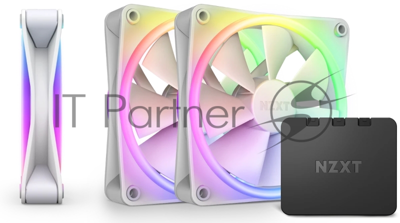 Комплект кулеров для корпуса ПК/ Case Cooler NZXT F120 RGB DUO Triple Pack (120x120x25mm, 4-pin PWM, RGB, 48.58CFM, 29dBA, 1800RPM, White, 3pcs)