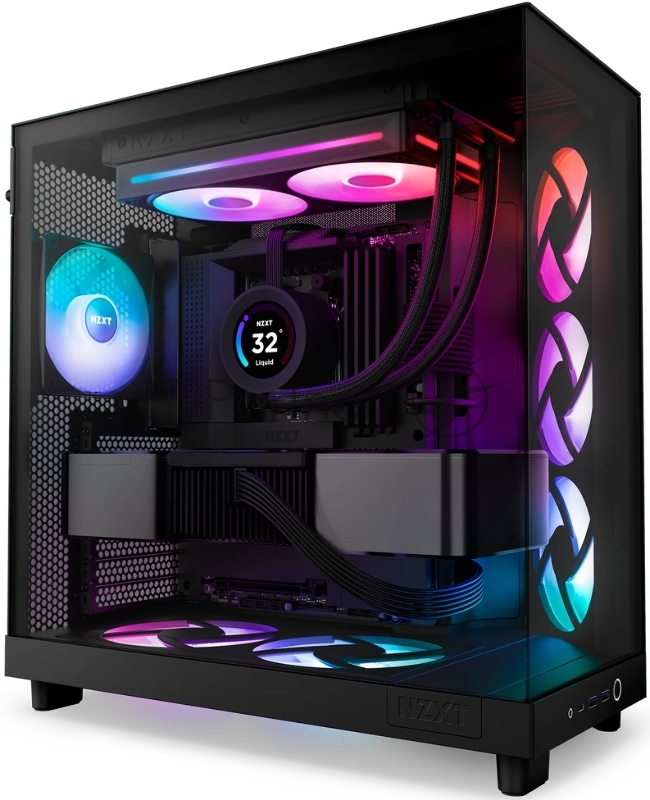 Кулер для корпуса ПК/ Case Cooler NZXT F240 RGB Core (120x120x25mm, 4-pin PWM, RGB, 75.12CFM, 30dBA, 2400RPM, Black, Single-Frame RGB Fan Unit)