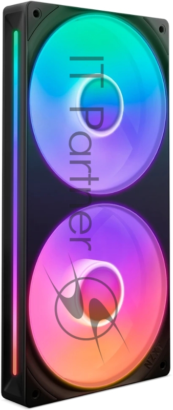 Кулер для корпуса ПК/ Case Cooler NZXT F240 RGB Core (120x120x25mm, 4-pin PWM, RGB, 75.12CFM, 30dBA, 2400RPM, Black, Single-Frame RGB Fan Unit)