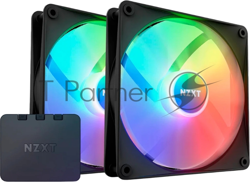 Кулер для корпуса ПК/ Case Cooler NZXT F140 RGB Core Twin Pack (140x140x25mm, 4-pin PWM, RGB, 89.48CFM, 32.5dBA, 1800RPM, Black, 2pcs)