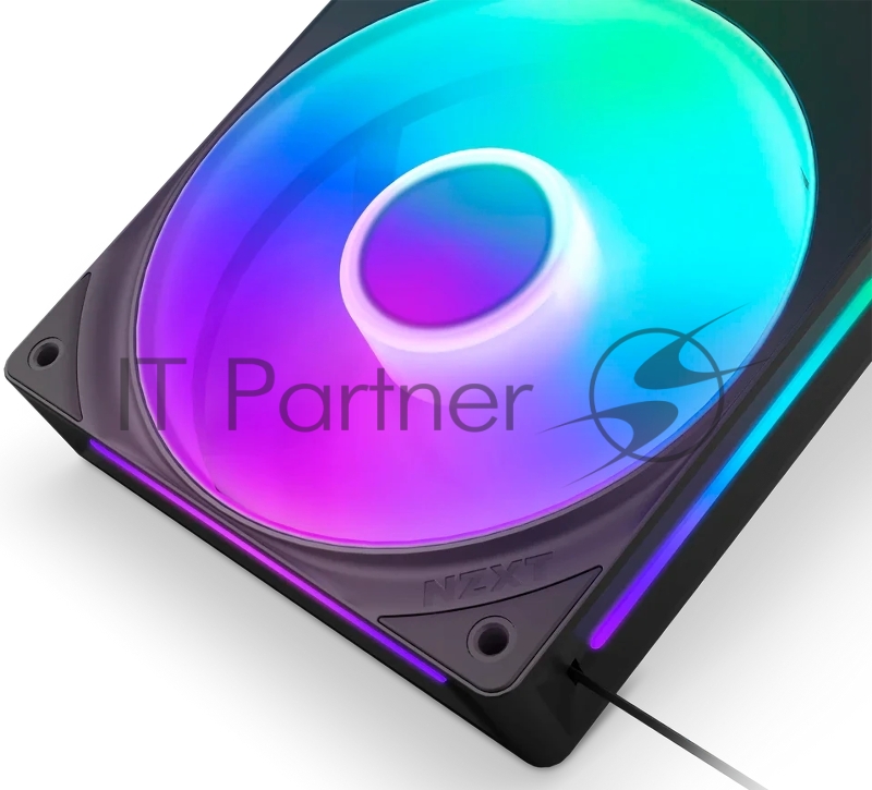 Кулер для корпуса ПК/ Case Cooler NZXT F360 RGB Core (120x120x25mm, 4-pin PWM, RGB, 75.12CFM, 30dBA, 2400RPM, Black, Single-Frame RGB Fan Unit)