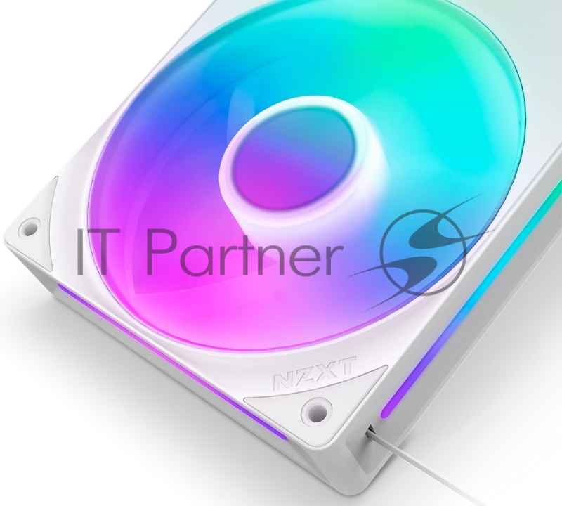 Кулер для корпуса ПК/ Case Cooler NZXT F240 RGB Core (120x120x25mm, 4-pin PWM, RGB, 75.12CFM, 30dBA, 2400RPM, White, Single-Frame RGB Fan Unit)