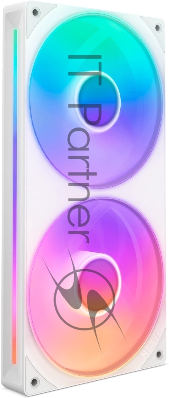 Кулер для корпуса ПК/ Case Cooler NZXT F240 RGB Core (120x120x25mm, 4-pin PWM, RGB, 75.12CFM, 30dBA, 2400RPM, White, Single-Frame RGB Fan Unit)
