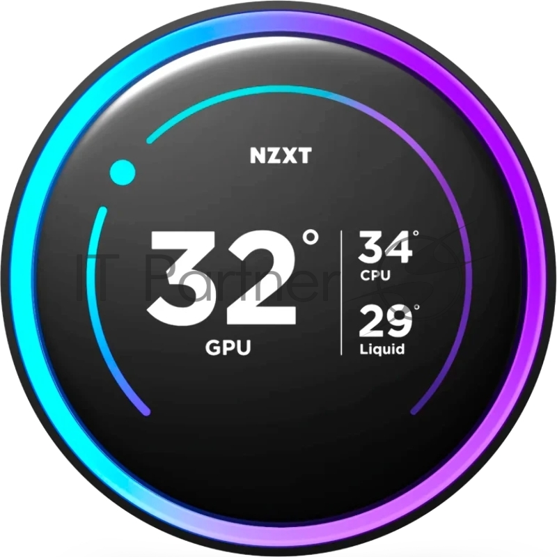 Система жидкостного охлаждения для ПК/ Water Cooling System NZXT Kraken Elite 280 RGB (250W, 280mm, LED temp., Black/ Fans: 2x140mm, 98.61CFM, 34.5dBA, 2000RPM/ Pump height 65mm, 2800RPM, Rad thickness 27mm/ S: 1851, 1700, 1200, 115X, AM5, AM4)