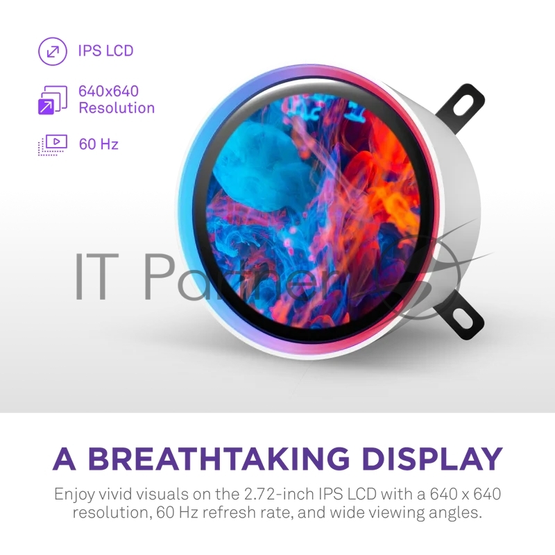 Система жидкостного охлаждения для ПК/ Water Cooling System NZXT Kraken Elite 420 RGB (350W, 420mm, LED temp., White/ Fans: 3x140mm, 98.61CFM, 34.5dBA, 2000RPM/ Pump height 65mm, 2800RPM, Rad thickness 27mm/ S: 1851, 1700, 1200, 115X, AM5, AM4)