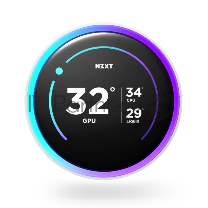 Система жидкостного охлаждения для ПК/ Water Cooling System NZXT Kraken Elite 280 RGB (250W, 280mm, LED temp., White/ Fans: 2x140mm, 98.61CFM, 34.5dBA, 2000RPM/ Pump height 65mm, 2800RPM, Rad thickness 27mm/ S: 1851, 1700, 1200, 115X, AM5, AM4)