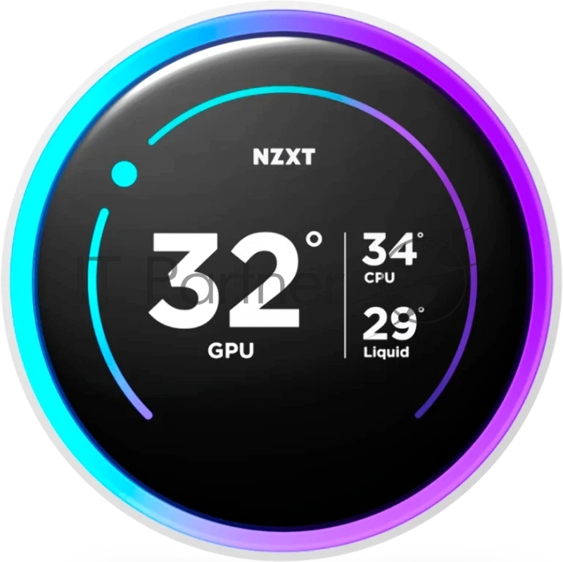 Система жидкостного охлаждения для ПК/ Water Cooling System NZXT Kraken Elite 280 RGB (250W, 280mm, LED temp., White/ Fans: 2x140mm, 98.61CFM, 34.5dBA, 2000RPM/ Pump height 65mm, 2800RPM, Rad thickness 27mm/ S: 1851, 1700, 1200, 115X, AM5, AM4)