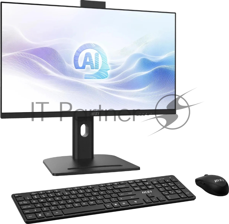 Моноблок MSI Modern AM273QP AI 1UM-086RU 27 WQHD Core Ultra 7 155H (1.4) 32Gb SSD1Tb Graphics CR Windows 11 Pro 2.5Gigabit WiFi BT 120W клавиатура мышь Cam черный 2560x1440