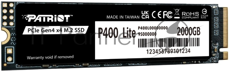 Накопитель SSD Patriot PCIe 4.0 x4 2TB P400LP2KGM28H P400 Lite M.2 2280