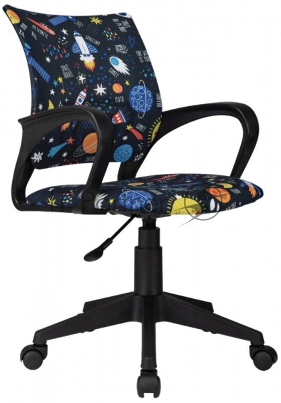 Кресло детское Бюрократ Burokids 1 темно-синий зодиак крестов. пластик