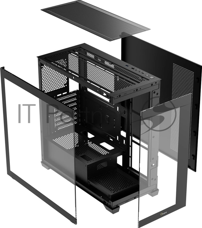 Корпус для ПК Case Ocypus Gamma C72 BK ARGB ATX / win / black / 4 ARGB fans / no PSU / Tempered Glass