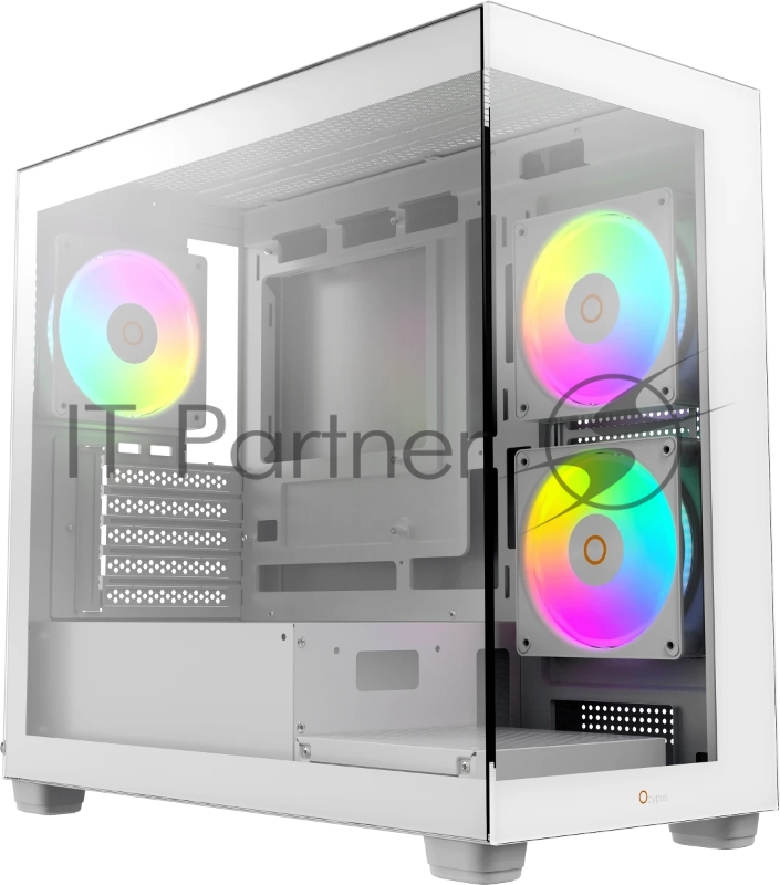 Корпус для ПК Case Ocypus Gamma C52 WH ARGB mATX / win / white / 3 ARGB fans / no PSU / Tempered Glass
