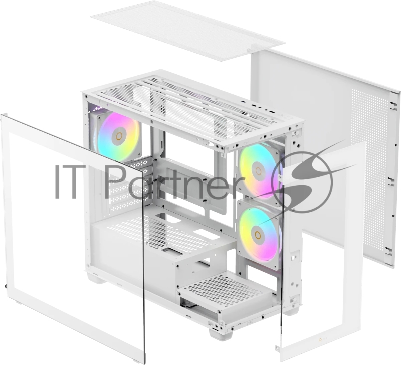 Корпус для ПК Case Ocypus Gamma C52 WH ARGB mATX / win / white / 3 ARGB fans / no PSU / Tempered Glass