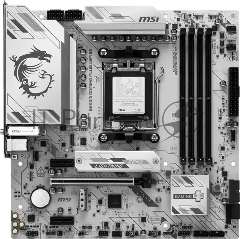 Материнская плата MSI B850 GAMING PLUS WIFI6E B850, AM5, 4*DDR5, 2*PCIEx16, 1*PCIEx1, 2*M.2, 2*TypeC, 3*USB3.2Gen2, 6*USB3.2Gen1, 4*USB2.0, 4*SATA3.0, 2.5G, DP, HDMI, ATX, RTL