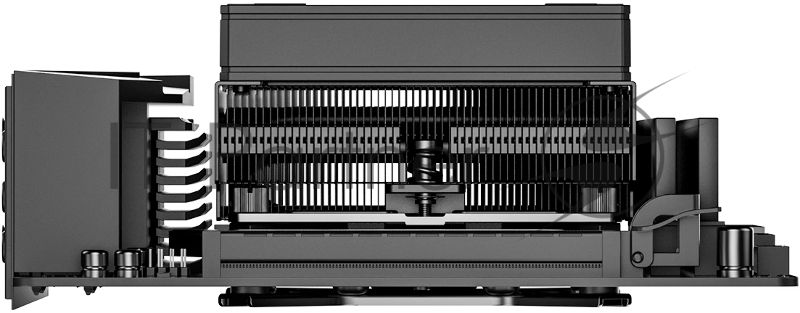 Кулер для процессора ID-COOLING IS-53-XT BLACK LGA1851/1700/1200/115X/AM5/AM4 низкопрофильный высота 53mm (24шт/кор, TDP 95W, PWM, 4 тепл.трубок + медная база, FAN 92mm, черный) BOX