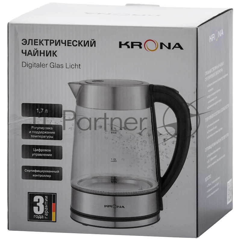 Чайник Krona Digitaler Glas Licht