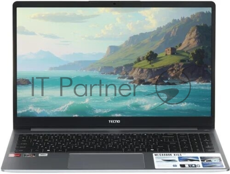Ноутбук 15.6 TECNO Megabook K1 серый Ryzen 5 7430U/16Gb/SSD1T