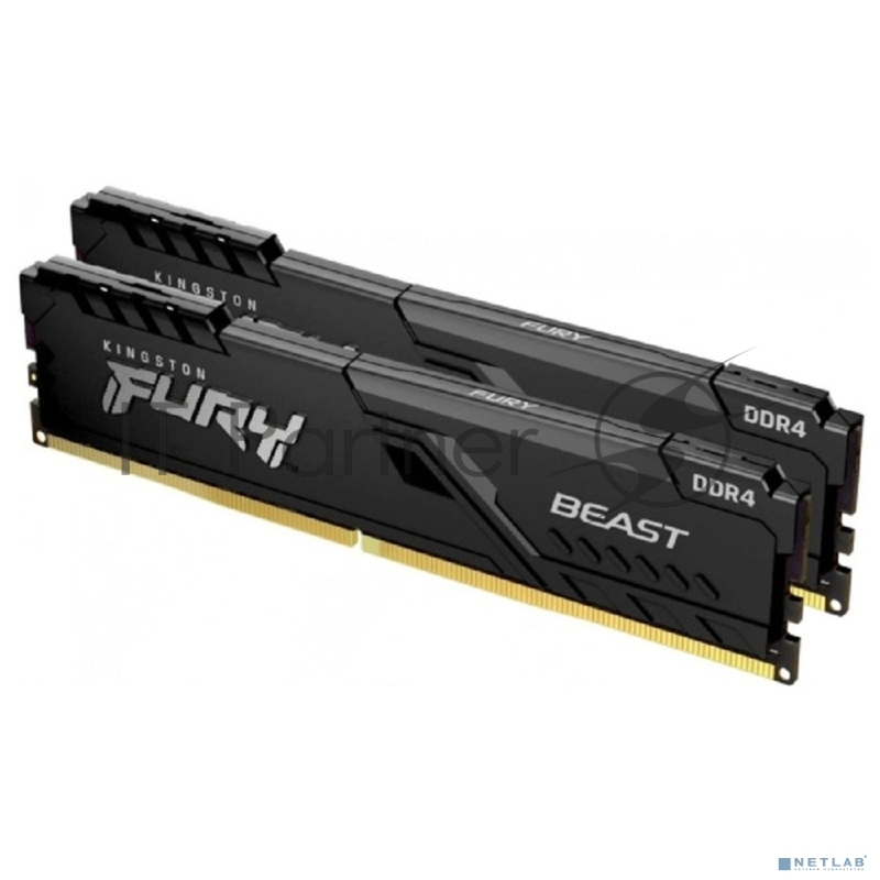 Оперативная память Kingston 32GB 3200MT/s DDR4 CL16 DIMM (Kit of 2) 1Gx8 FURY Beast Black