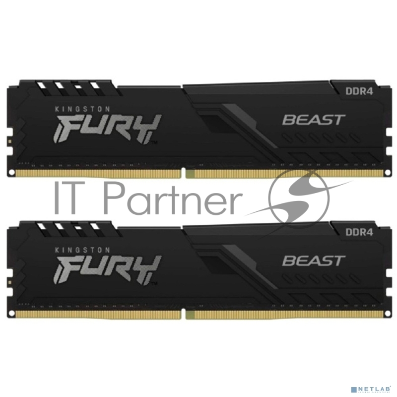 Оперативная память Kingston 32GB 3200MT/s DDR4 CL16 DIMM (Kit of 2) 1Gx8 FURY Beast Black