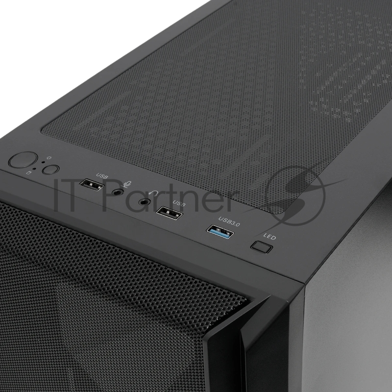 Корпус без блока питания/ Case HSPD M730, Mesh Mid Tower, Black, TG, 0.4 SPCC, no fans, E-ATX, ATX, mATX, mITX, 155/280/175-200mm, 2x2.5, 2x3.5, 7xPCI, 1xUSB-A 3.0, 2xUSB-A 1.0, 335x193x445mm