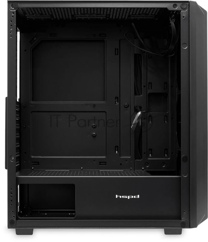 Корпус без блока питания/ Case HSPD M730, Mesh Mid Tower, Black, TG, 0.4 SPCC, no fans, E-ATX, ATX, mATX, mITX, 155/280/175-200mm, 2x2.5, 2x3.5, 7xPCI, 1xUSB-A 3.0, 2xUSB-A 1.0, 335x193x445mm