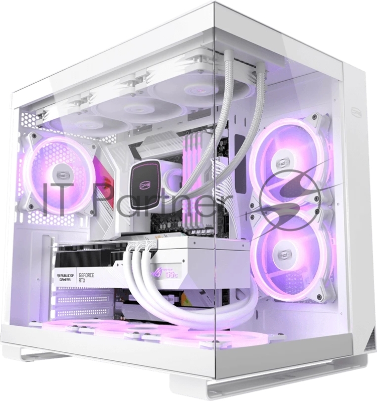 Корпус без блока питания/ Case PCCooler C3T500 ARGB WH, Midi-Tower, TG, 6x120mm ARGB, 1xUSB-C 3.1 + 2xUSB-A 3.0, ATX, mATX, mITX White