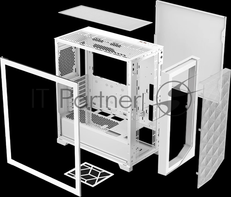 Корпус без блока питания/ Case PCCooler C3D510 WH, Midi-Tower, TG, Mesh, no fans, 2xUSB-A 3.0, E-ATX, ATX, mATX, mITX White