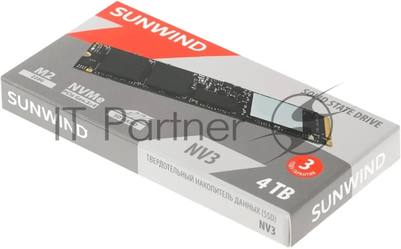 Накопитель SSD SunWind PCIe 3.0 x4 4TB SWSSD004TN3 NV3 M.2 2280