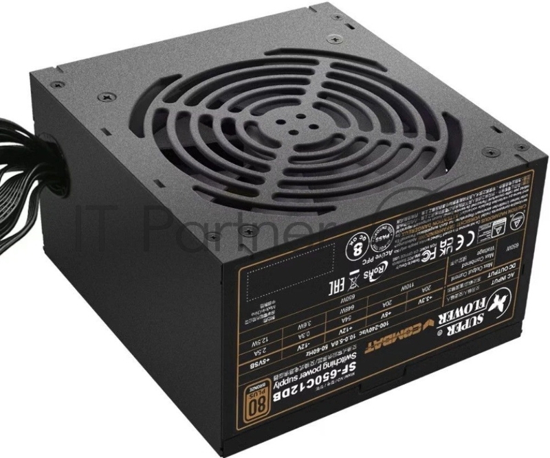 Блок питания 650Вт/ Power Supply Super Flower Combat DB, 650W, ATX, 120mm, 4xSATA, 3xPCI-E(6+2), APFC, 80+ Bronze, non-Modular