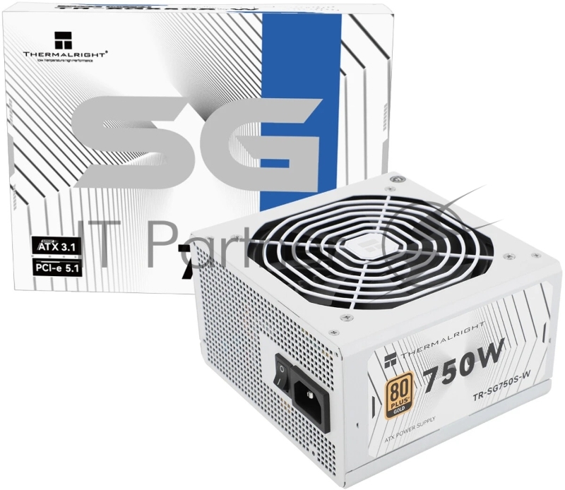 Блок питания 750W/ Power Supply Thermalright, 750W 80+ Gold (ATX, 3.1, PCIe 5.1, Non-modular, 1x24(20+4)pin, 1xCPU 8(4+4)pin, 2xPCIe*2 8(6+2)pin, 5xSATA3, 1x12+4pin (12VHPWR PCIe 5.1 12+4pin 600mm), 3xMOLEX4pin, Active, 120x120mm, 150x140x86mm, APFC,
